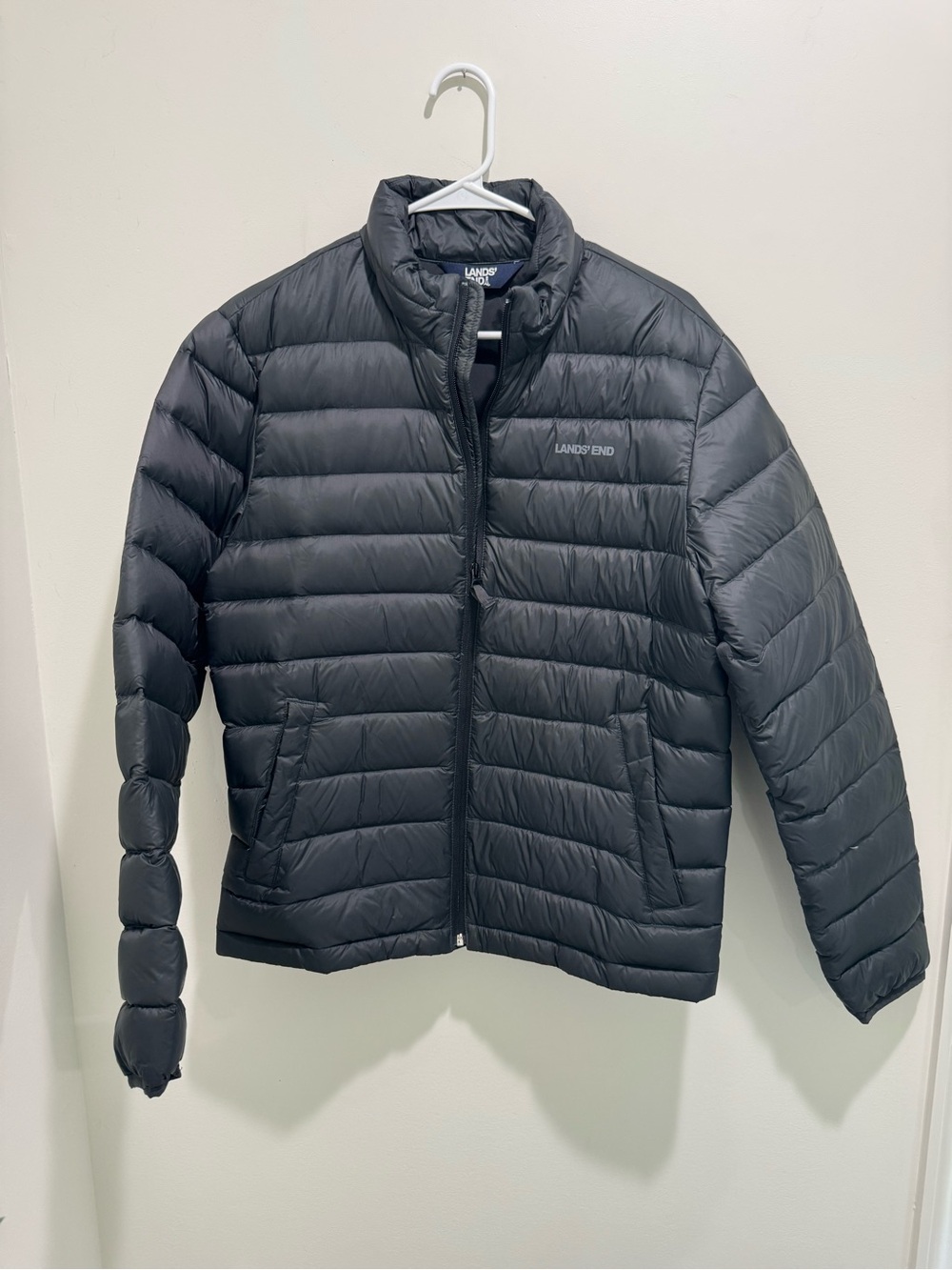 Lands’ End Men’s Wanderweight Packable Down Jacket Black Small 34-36 Lightweight - Picture 2 of 13